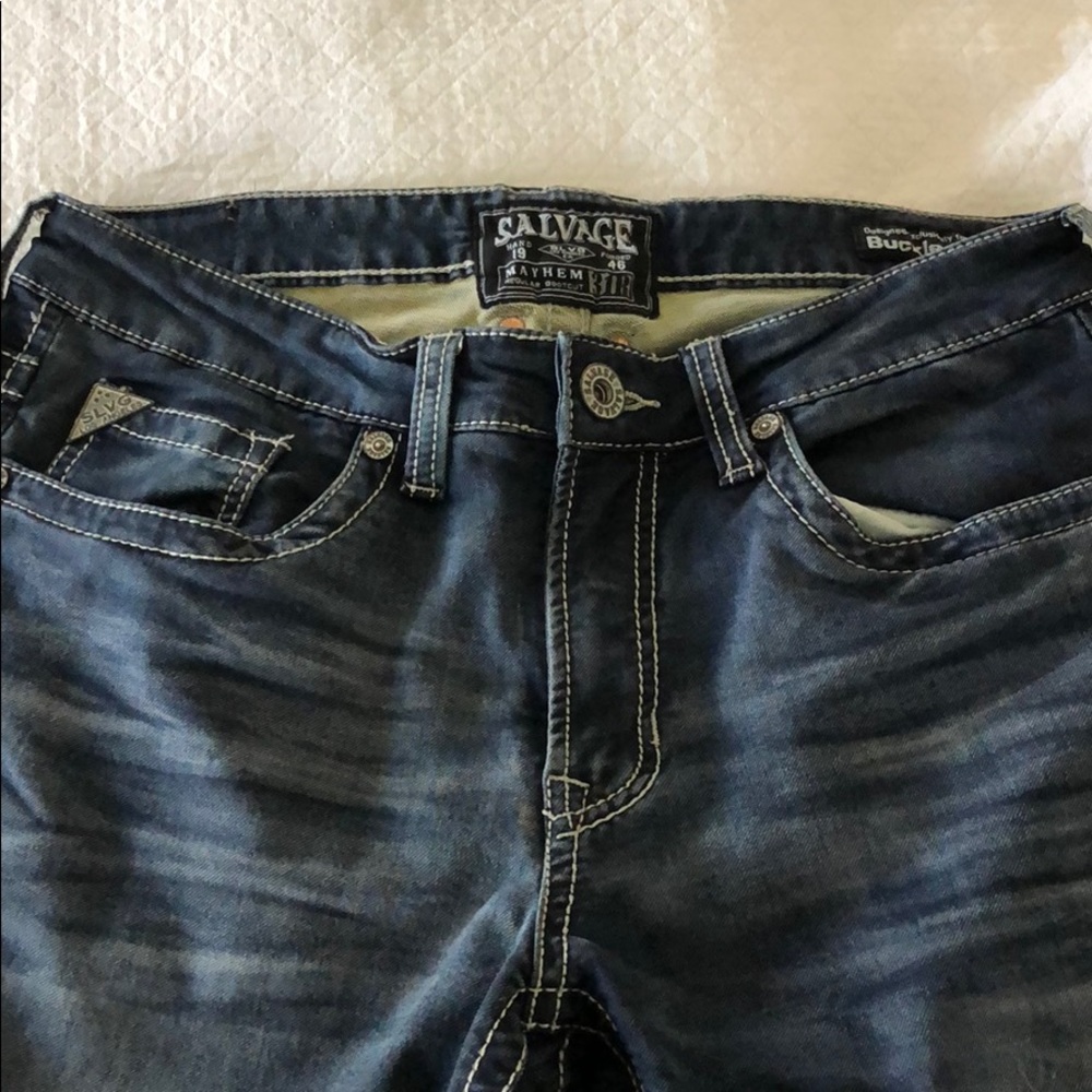 Jeans from Buckle.. designed to look worn